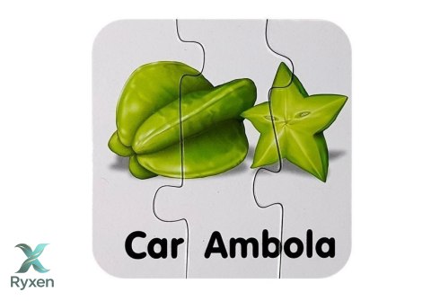 Puzzle Edukacyjne Układanka Owoce 10 Połączeń Nauka Angielskiego LEAN TOYS
