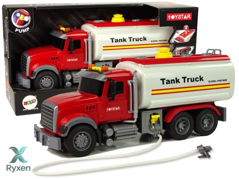 Samochód Ciężarówka Cysterna Biała Dźwięki Światła LEAN TOYS