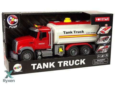 Samochód Ciężarówka Cysterna Biała Dźwięki Światła LEAN TOYS