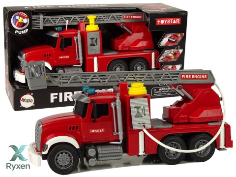 Samochód Ciężarówka Straż Pożarna Czerwona Woda Dźwięki Światła LEAN TOYS