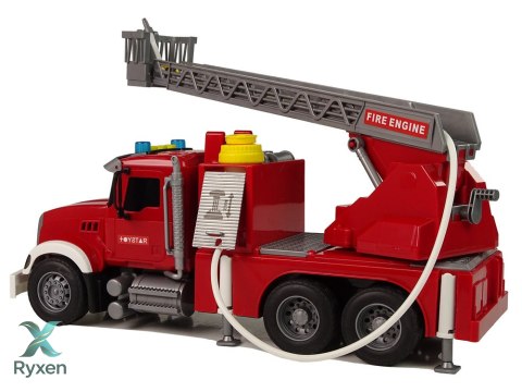 Samochód Ciężarówka Straż Pożarna Czerwona Woda Dźwięki Światła LEAN TOYS