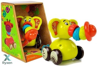 Samochodzik Autko Słoń dla Niemowlaka Ruchoma Trąba LEAN TOYS