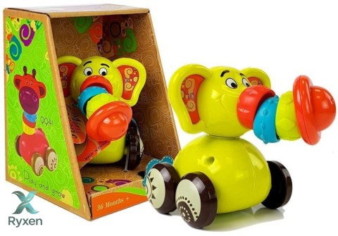 Samochodzik Autko Słoń dla Niemowlaka Ruchoma Trąba LEAN TOYS
