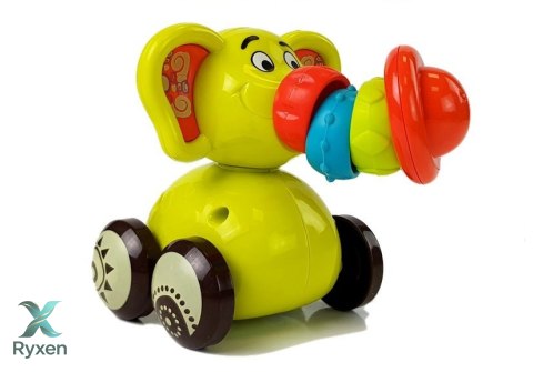 Samochodzik Autko Słoń dla Niemowlaka Ruchoma Trąba LEAN TOYS