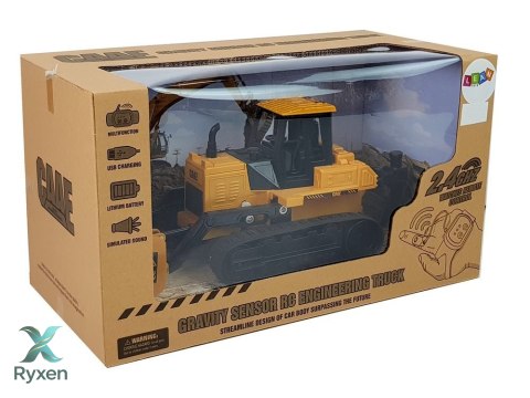 Spychacz Buldożer Koła Gąsiennicowe Zdalnie Sterowany Ruchem Gestem Ręki 2.4G 1:28 LEAN TOYS