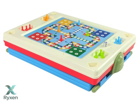 Tablica 3w1 Magnetyczno -Kredowa, Stolik Do Gier Niebieska LEAN TOYS