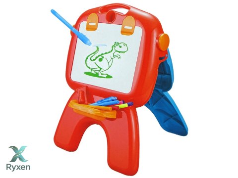 Tablica Dwustronna Kredowa Pisaki Stojąca Projektor Obrazki Czerwona LEAN TOYS
