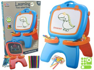 Tablica Dwustronna Magnetyczna Kredowa Niebiesko Czerwona Szablony LEAN TOYS