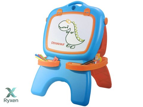 Tablica Dwustronna Magnetyczna Kredowa Niebiesko Czerwona Szablony LEAN TOYS