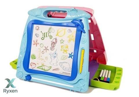 Tablica do Rysowania Dwustronna Pisaki Magnesy LEAN TOYS
