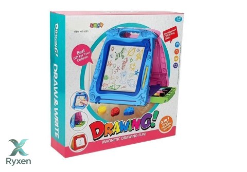 Tablica do Rysowania Dwustronna Pisaki Magnesy LEAN TOYS