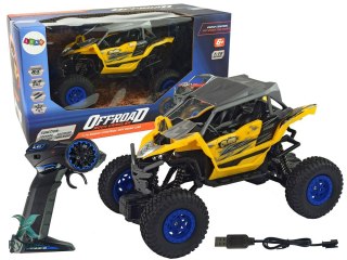 Terenowe Auto Off- Road Zdalnie Sterowane 2,4 GHz 1:16 Żółte LEAN TOYS