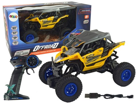 Terenowe Auto Off- Road Zdalnie Sterowane 2,4 GHz 1:16 Żółte LEAN TOYS