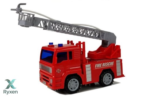 Wóz Strażacki Straż Pożarna z Drabiną na Baterie z Wodą 1:20 LEAN TOYS