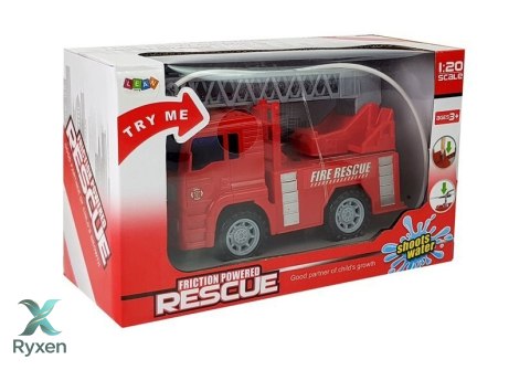 Wóz Strażacki Straż Pożarna z Drabiną na Baterie z Wodą 1:20 LEAN TOYS