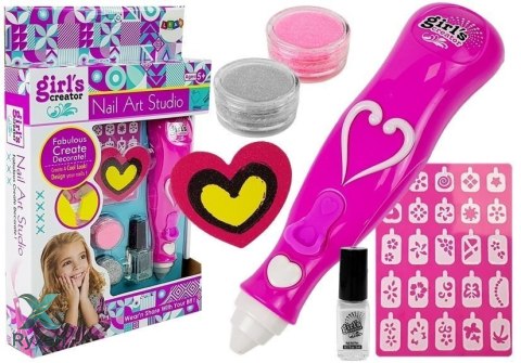 Zestaw Do Malowania Paznokci Brokat Dozownik Wzory LEAN TOYS