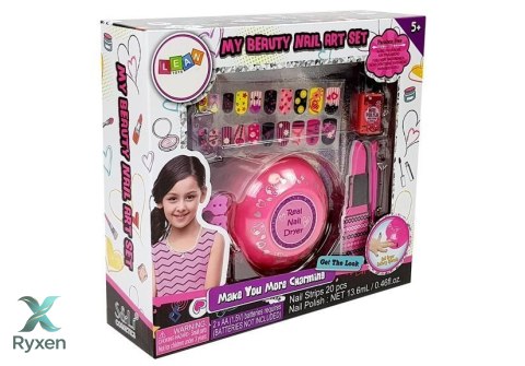 Zestaw Do Robienia Paznokci Lakier Suszarka Naklejki Różne Wzory LEAN TOYS