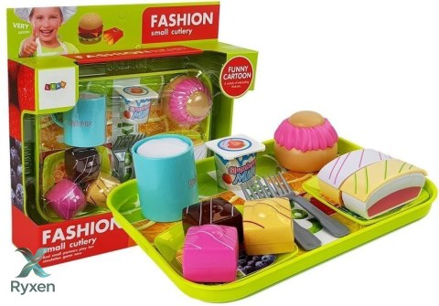Zestaw Jedzenia Deser Ciasto z Tacką LEAN TOYS