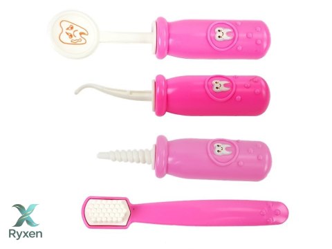 Zestaw Lekarski Mały Dentysta Akcesoria W Walizce Różowy LEAN TOYS