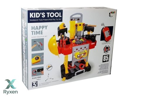 Zestaw Majsterkowicza na baterie 3w1 Walizka Warsztat 85 elementów 56cm LEAN TOYS