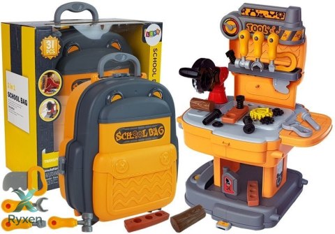 Zestaw Narzędzi W Plecaku Pomarańczowo Szary LEAN TOYS
