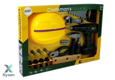 Zestaw Narzędzi Wiertarka Na Baterie Młotek Kask LEAN TOYS