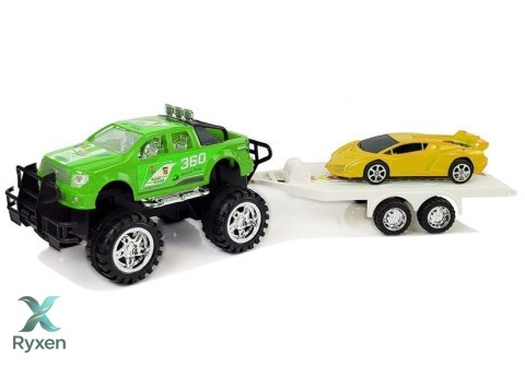 Zestaw Pojazdów Auto Sportowe Żółte Terenowe Zielone z Napędem Frykcyjnym LEAN TOYS