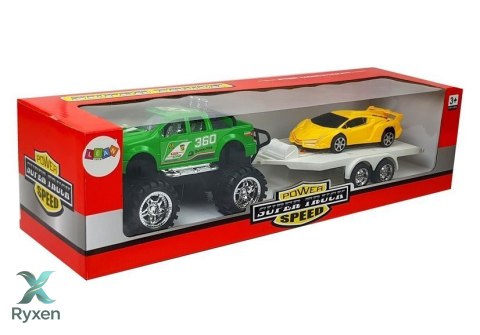 Zestaw Pojazdów Auto Sportowe Żółte Terenowe Zielone z Napędem Frykcyjnym LEAN TOYS