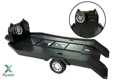 Zestaw Pojazdów Czarny Monster Truck Białe Laweta 58 cm LEAN TOYS
