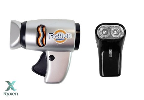 Zestaw Salon Fryzjerski Dziecięcy Barber Suszarka Maszynka Akcesoria Srebrny LEAN TOYS
