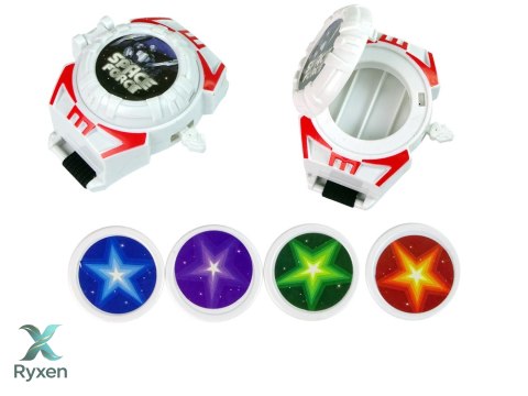 Zestaw Wojownika Kosmosu Pistolet Laserowy Miecz Świetlny Kajdanki Miotacz Dysków LEAN TOYS