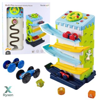 Zjeżdżalnia Blok Tor Edukacyjny z Autkami Sorter Światła Dźwięki LEAN TOYS