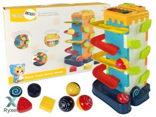Zjeżdżalnia Piłeczek Blok Edukacyjny Sorter z Pianinkiem LEAN TOYS