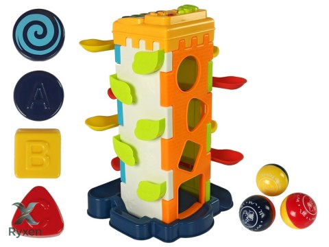 Zjeżdżalnia Piłeczek Blok Edukacyjny Sorter z Pianinkiem LEAN TOYS