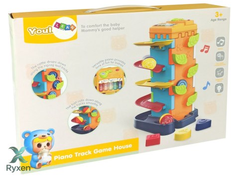 Zjeżdżalnia Piłeczek Blok Edukacyjny Sorter z Pianinkiem LEAN TOYS