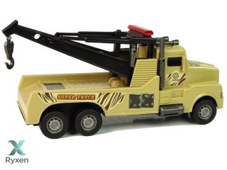 Auto Ciężarówka Holownik Pomoc Drogowa 1:10 Lina Wojskowy Brązowy LEAN TOYS