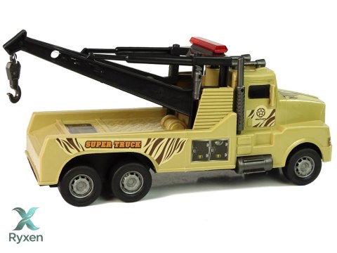 Auto Ciężarówka Holownik Pomoc Drogowa 1:10 Lina Wojskowy Brązowy LEAN TOYS