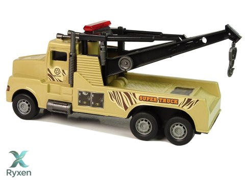 Auto Ciężarówka Holownik Pomoc Drogowa 1:10 Lina Wojskowy Brązowy LEAN TOYS