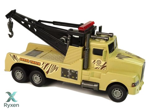 Auto Ciężarówka Holownik Pomoc Drogowa 1:10 Lina Wojskowy Brązowy LEAN TOYS