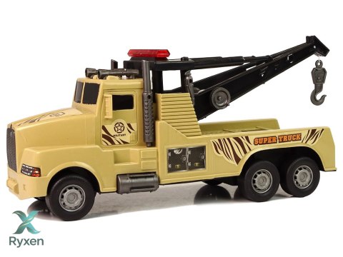 Auto Ciężarówka Holownik Pomoc Drogowa 1:10 Lina Wojskowy Brązowy LEAN TOYS
