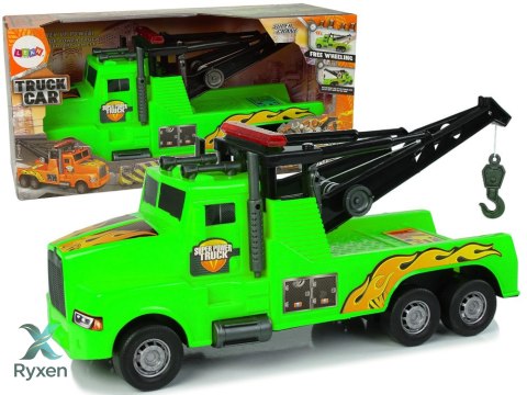 Auto Ciężarówka Holownik Pomoc Drogowa 1:10 Lina Zielona LEAN TOYS
