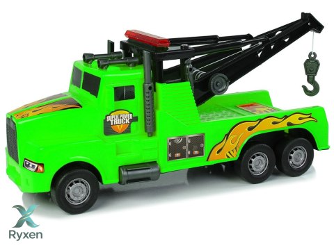 Auto Ciężarówka Holownik Pomoc Drogowa 1:10 Lina Zielona LEAN TOYS
