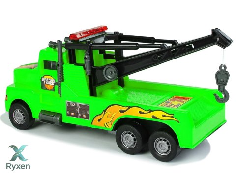 Auto Ciężarówka Holownik Pomoc Drogowa 1:10 Lina Zielona LEAN TOYS