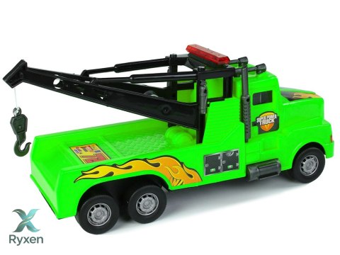 Auto Ciężarówka Holownik Pomoc Drogowa 1:10 Lina Zielona LEAN TOYS