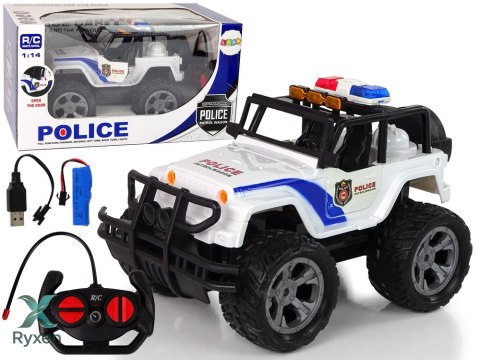 Auto R/C Policja Jeep Policyjny 1:14 Zdalnie Sterowane Efekty Świetlne LEAN TOYS