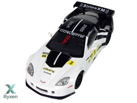 Auto Sportowe Wyścigowe R/C 1:18 Corvette C6.R Biały 2.4 G Światła LEAN TOYS