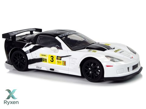 Auto Sportowe Wyścigowe R/C 1:18 Corvette C6.R Biały 2.4 G Światła LEAN TOYS