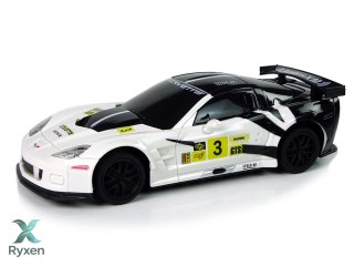 Auto Sportowe Wyścigowe R/C 1:24 Corvette C6.R Biały 2.4 G Światła LEAN TOYS