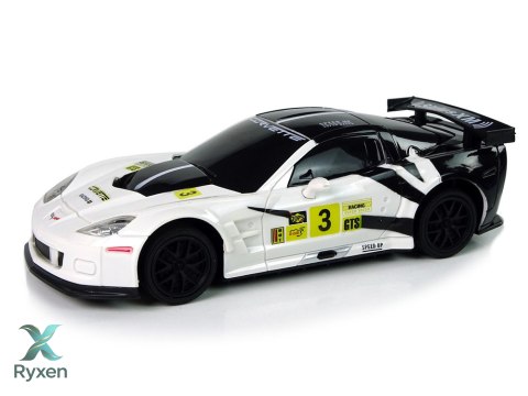Auto Sportowe Wyścigowe R/C 1:24 Corvette C6.R Biały 2.4 G Światła LEAN TOYS