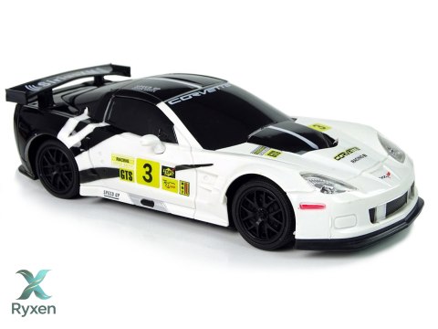 Auto Sportowe Wyścigowe R/C 1:24 Corvette C6.R Biały 2.4 G Światła LEAN TOYS